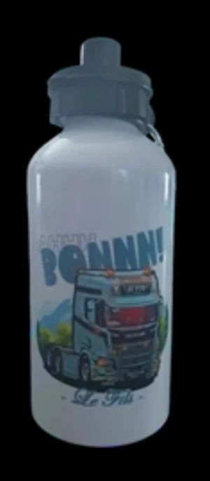 Gourdes Alu 500ml personnaliséé + 2 bouchons (à vis et double ouverture)